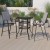 Flash Furniture TLH-073H092H-GR-GG Outdoor Square Glass Bar Table with Gray All-Weather Patio Stools, 3 Piece Set addl-1