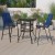 Flash Furniture TLH-073H092H-NV-GG Outdoor Square Glass Bar Table with Navy All-Weather Patio Stools, 3 Piece Set addl-1