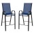 Flash Furniture TLH-073H092H-NV-GG Outdoor Square Glass Bar Table with Navy All-Weather Patio Stools, 3 Piece Set addl-9