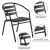 Flash Furniture TLH-089REC-017CBK4-GG 55" Tempered Glass Patio Table with Umbrella Hole, 4 Black Metal Stack Chairs, 5 Piece Set addl-4
