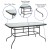 Flash Furniture TLH-089REC-017CBK6-GG 55" Tempered Glass Patio Table with Umbrella Hole, 6 Black Metal Stack Chairs, 7 Piece Set addl-3