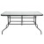 Flash Furniture TLH-089REC-017CBK6-GG 55" Tempered Glass Patio Table with Umbrella Hole, 6 Black Metal Stack Chairs, 7 Piece Set addl-7
