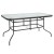 Flash Furniture TLH-089REC-303CBN6-GG 55" Tempered Glass Patio Table with Umbrella Hole, 6 Brown Flex Comfort Stack Chairs, 7 Piece Set addl-7