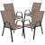 Flash Furniture TLH-089REC-303CBN6-GG 55" Tempered Glass Patio Table with Umbrella Hole, 6 Brown Flex Comfort Stack Chairs, 7 Piece Set addl-8
