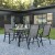 Flash Furniture TLH-089REC-303CGY4-GG 55" Tempered Glass Patio Table with Umbrella Hole, 4 Gray Flex Comfort Stack Chairs, 5 Piece Set addl-1