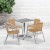 Flash Furniture TLH-ALUM-24SQ-020BGECHR4-GG Indoor/Outdoor 23.5