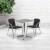 Flash Furniture TLH-ALUM-24SQ-020BKCHR2-GG Indoor/Outdoor 23.5