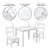 Flash Furniture TW-WTCS-1001-WH-GG Kids White Hardwood Table and Chair Set, 3 Piece Set addl-5