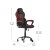 Flash Furniture UL-A072-BK-RLB-GG Ergonomic Black and Red Designer Gaming Chair with Transparent Roller Wheels addl-4