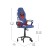 Flash Furniture UL-A075-BL-RLB-GG Ergonomic Red & Blue Designer Gaming Chair with Transparent Roller Wheels addl-4