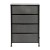 Flash Furniture WX-5L203-BK-GR-GG 4 Drawer Slim Wood Top Black Frame Dresser Tower with Dark Gray Fabric Drawers addl-7