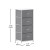 Flash Furniture WX-5L203L-W-WH-GR-GG 4 Drawer White Wood Top White Frame Vertical Dresser with Gray Fabric Drawers addl-4