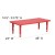 Flash Furniture YU-YCX-0013-2-RECT-TBL-RED-E-GG 24"W x 48"L Adjustable Rectangular Red Plastic Activity Table Set with 6 School Stack Chairs addl-3
