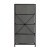 Flash Furniture WX-5L203-X-BK-GR-GG 4 Drawer Wood Top Black Frame Vertical Storage Dresser with Dark Gray Fabric Drawers addl-5