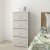 Flash Furniture WX-5L203-X-WH-GR-GG 4 Drawer Wood Top White Frame Vertical Storage Dresser with Light Gray Fabric Drawers addl-1