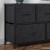 Flash Furniture WX-5L206-W-BK-BK-GG 5 Drawer Wood Top Black Frame Vertical Storage Dresser with Black Fabric Drawers addl-6