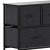 Flash Furniture WX-5L206-W-BK-BK-GG 5 Drawer Wood Top Black Frame Vertical Storage Dresser with Black Fabric Drawers addl-8