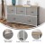 Flash Furniture WX-5L206-W-WH-BG-GG 5 Drawer White Frame Vertical Oak Wood Top Dresser with Beige Fabric Drawers addl-3
