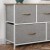 Flash Furniture WX-5L206-W-WH-BG-GG 5 Drawer White Frame Vertical Oak Wood Top Dresser with Beige Fabric Drawers addl-6