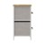Flash Furniture WX-5L206-W-WH-BG-GG 5 Drawer White Frame Vertical Oak Wood Top Dresser with Beige Fabric Drawers addl-9
