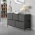 Flash Furniture WX-5L206-X-BK-GR-GG 5 Drawer Wood Top Black Frame Vertical Storage Dresser with Dark Gray Fabric Drawers addl-1