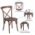 Flash Furniture XA-FARM-19-GG 60" x 38" Antique Rustic Farmhouse Table Set with 6 Cross Back Chairs and Cushions addl-4