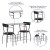 Flash Furniture XM-JM-A0278-1-2-BK-GG 3 Piece Space-Saver Bistro Set with Black Glass Top Table and Black Vinyl Padded Chair addl-4