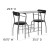 Flash Furniture XM-JM-A0278-1-2-BK-GG 3 Piece Space-Saver Bistro Set with Black Glass Top Table and Black Vinyl Padded Chair addl-5