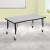 Flash Furniture XU-A3048-CON-GY-T-P-CAS-GG Mobile 28"W x 47.5"L Rectangle Wave Flexible Collaborative Gray Laminate Height Adjustable Activity Table, Short Legs addl-1
