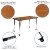 Flash Furniture XU-A3048-CON-OAK-T-A-CAS-GG Mobile 28"W x 47.5"L Rectangle Wave Flexible Collaborative Oak Laminate Height Adjustable Activity Table addl-3