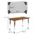 Flash Furniture XU-A3048-CON-OAK-T-A-CAS-GG Mobile 28"W x 47.5"L Rectangle Wave Flexible Collaborative Oak Laminate Height Adjustable Activity Table addl-4