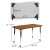 Flash Furniture XU-A3048-CON-OAK-T-A-CAS-GG Mobile 28"W x 47.5"L Rectangle Wave Collaborative Oak Laminate Height Adjustable Activity Table addl-4
