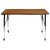 Flash Furniture XU-A3048-CON-OAK-T-A-CAS-GG Mobile 28"W x 47.5"L Rectangle Wave Collaborative Oak Laminate Height Adjustable Activity Table addl-6