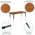 Flash Furniture XU-A3048-CON-OAK-T-A-GG 28"W x 47.5"L Rectangular Wave Flexible Collaborative Oak Finish Laminate Height Adjustable Activity Table addl-3