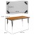 Flash Furniture XU-A3048-CON-OAK-T-A-GG 28"W x 47.5"L Rectangular Wave Flexible Collaborative Oak Finish Laminate Height Adjustable Activity Table addl-4