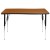 Flash Furniture XU-A3048-CON-OAK-T-A-GG 28"W x 47.5"L Rectangular Wave Flexible Collaborative Oak Finish Laminate Height Adjustable Activity Table addl-6