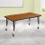 Flash Furniture XU-A3048-CON-OAK-T-P-CAS-GG Mobile 28"W x 47.5"L Rectangle Wave Collab Oak Laminate Ht Adjust Activity Table, Short Legs addl-1