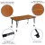 Flash Furniture XU-A3048-CON-OAK-T-P-CAS-GG Mobile 28"W x 47.5"L Rectangle Wave Flexible Collaborative Oak Laminate Height Adjustable Activity Table, Short Legs addl-3