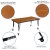 Flash Furniture XU-A3048-CON-OAK-T-P-CAS-GG Mobile 28"W x 47.5"L Rectangle Wave Collab Oak Laminate Ht Adjust Activity Table, Short Legs addl-3
