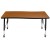 Flash Furniture XU-A3048-CON-OAK-T-P-CAS-GG Mobile 28"W x 47.5"L Rectangle Wave Collab Oak Laminate Ht Adjust Activity Table, Short Legs addl-6