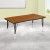 Flash Furniture XU-A3048-CON-OAK-T-P-GG 28"W x 47.5"L Rectangle Wave Collaborative Oak Laminate Height Adjustable Activity Table, Short Legs addl-1