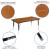 Flash Furniture XU-A3048-CON-OAK-T-P-GG 28"W x 47.5"L Rectangle Wave Flexible Collaborative Oak Laminate Height Adjustable Activity Table, Short Legs addl-3