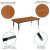 Flash Furniture XU-A3048-CON-OAK-T-P-GG 28"W x 47.5"L Rectangle Wave Collaborative Oak Laminate Height Adjustable Activity Table, Short Legs addl-3