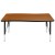 Flash Furniture XU-A3048-CON-OAK-T-P-GG 28"W x 47.5"L Rectangle Wave Flexible Collaborative Oak Laminate Height Adjustable Activity Table, Short Legs addl-6
