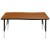 Flash Furniture XU-A3048-CON-OAK-T-P-GG 28"W x 47.5"L Rectangle Wave Collaborative Oak Laminate Height Adjustable Activity Table, Short Legs addl-6