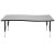 Flash Furniture XU-A3060-CON-GY-T-P-GG 26"W x 60"L Rectangular Wave Flexible Collaborative Gray Laminate Height Adjustable Activity Table, Short Legs addl-6