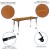 Flash Furniture XU-A3060-CON-OAK-T-A-CAS-GG Mobile 26"W x 60"L Rectangle Wave Flexible Collaborative Oak Laminate Height Adjustable Activity Table addl-3