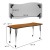 Flash Furniture XU-A3060-CON-OAK-T-A-CAS-GG Mobile 26"W x 60"L Rectangle Wave Flexible Collaborative Oak Laminate Height Adjustable Activity Table addl-4