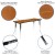 Flash Furniture XU-A3060-CON-OAK-T-A-GG 26"W x 60"L Rectangle Wave Flexible Collaborative Oak Laminate Height Adjustable Activity Table addl-3