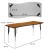 Flash Furniture XU-A3060-CON-OAK-T-A-GG 26"W x 60"L Rectangle Wave Flexible Collaborative Oak Laminate Height Adjustable Activity Table addl-4